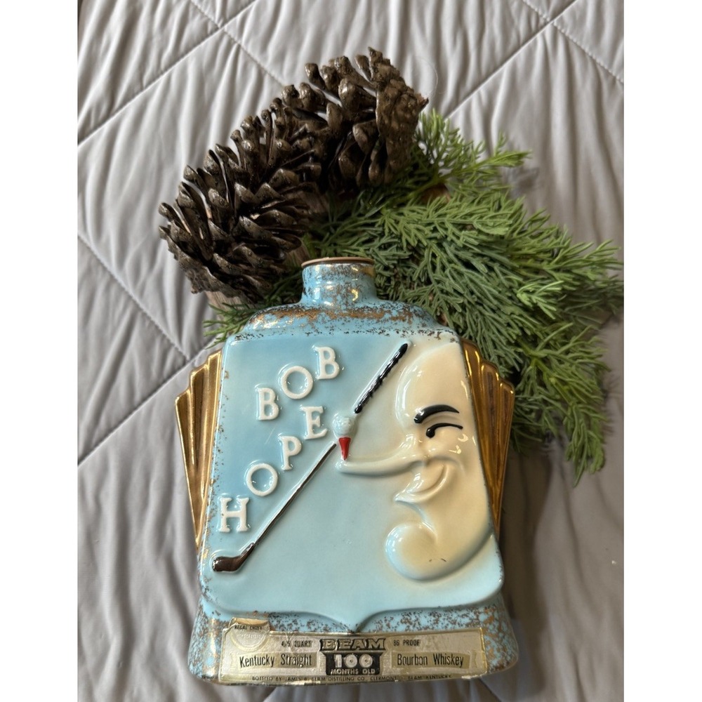 1973 Bob Hope 14th Desert Classic Jim Beam Decanter Golf Vintage Empty